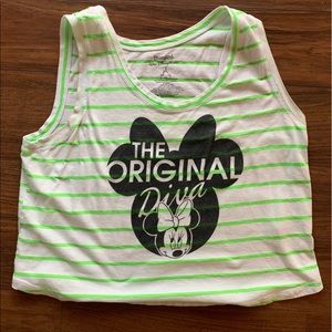 Disney - Minnie Mouse crop top / neon green